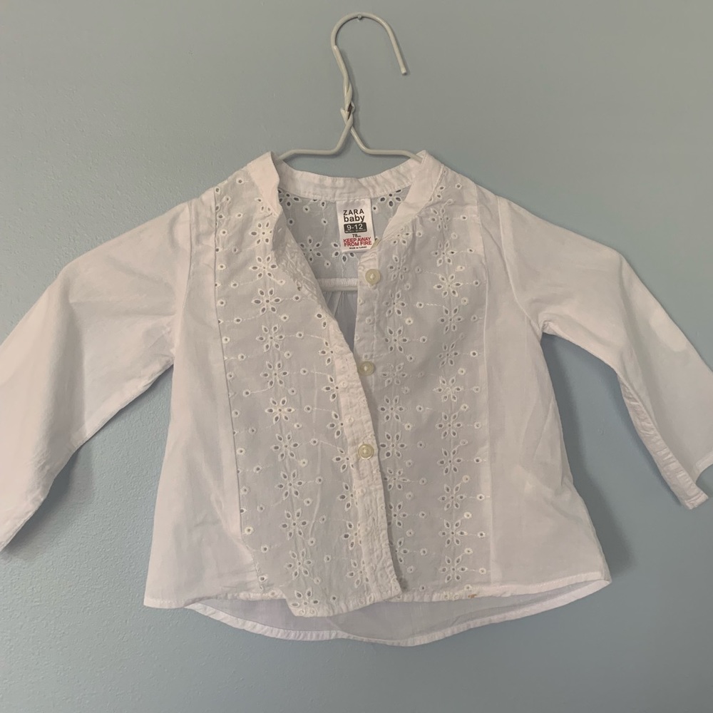 Zara white long sleeve shirt, perfect condition.
